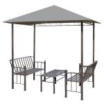 Pavilion de grădină cu masă și bănci, antracit, 2,5x1,5x2,4 m  GartenMobel Dekor