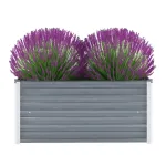 Strat înălțat de grădină, gri, 100x40x45 cm, oțel galvanizat GartenMobel Dekor