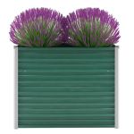 Strat înălțat de grădină, verde, 100x40x77 cm, oțel galvanizat GartenMobel Dekor