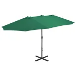 Umbrelă de soare de exterior, stâlp aluminiu, verde, 460x270 cm GartenMobel Dekor