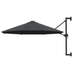 Umbrelă soare, montaj pe perete, stâlp metal, 300 cm, antracit GartenMobel Dekor