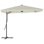 Umbrelă soare de exterior, stâlp din oțel, nisipiu, 250x250 cm GartenMobel Dekor