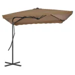 Umbrelă soare de exterior, stâlp oțel, gri taupe, 250 x 250 cm GartenMobel Dekor