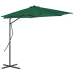 Umbrelă soare de exterior cu stâlp din oțel, verde, 300 cm GartenMobel Dekor