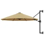 Umbrelă soare montaj pe perete tijă metalică gri taupe 300 cm GartenMobel Dekor