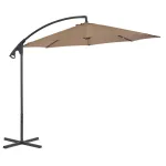 Umbrelă suspendată cu stâlp din oțel, gri taupe, 300 cm GartenMobel Dekor