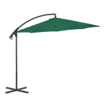 Umbrelă suspendată cu stâlp din oțel, verde, 300 cm GartenMobel Dekor