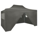 Cort pliabil pop up cu 4 pereți laterali, antracit, 3 x 4,5 m GartenMobel Dekor