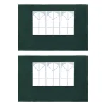 Perete lateral cort petrecere, 2 buc, verde, PE, cu fereastră GartenMobel Dekor