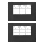 Perete lateral cort petrecere, 2 buc,antracit, PE, cu fereastră GartenMobel Dekor