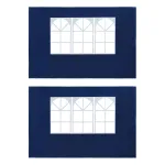 Perete lateral cort petrecere 2 buc albastru PE cu fereastră GartenMobel Dekor