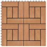 Plăci de pardoseală 11 buc, culoare tec, 30 x 30 cm, WPC, 1 mp GartenMobel Dekor