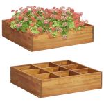 Strat înălțat de grădină verdețuri, 60x60x15 cm, lemn acacia GartenMobel Dekor