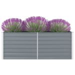 Strat înălțat de grădină, gri, 160x80x45 cm, oțel galvanizat GartenMobel Dekor