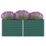 Strat înălțat de grădină, verde, 160x80x45 cm, oțel galvanizat GartenMobel Dekor