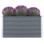 Strat înălțat grădină, gri, 100x100x45 cm, oțel galvanizat GartenMobel Dekor