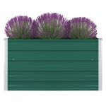 Strat înălțat grădină, verde, 100x100x45 cm, oțel galvanizat GartenMobel Dekor