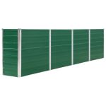 Strat înălțat grădină, verde, 320x40x77 cm, oțel galvanizat GartenMobel Dekor