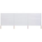 Paravan anti-vânt cu 3 panouri, nisipiu, 400 x 160 cm, textil GartenMobel Dekor