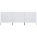 Paravan anti-vânt cu 3 panouri, nisipiu, 400 x 160 cm, textil GartenMobel Dekor