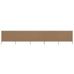 Paravan anti-vânt cu 5 panouri, gri taupe 600x120 cm, textil GartenMobel Dekor