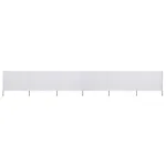 Paravan anti-vânt cu 6 panouri, alb nisipiu, 800x160 cm textil GartenMobel Dekor
