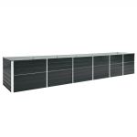 Strat înălțat grădină, antracit, 480x80x77 cm, oțel galvanizat GartenMobel Dekor