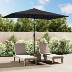 Umbrelă de soare cu stâlp metalic, negru, 300 x 200 cm GartenMobel Dekor
