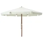 Umbrelă soare de exterior, stâlp din lemn, alb nisipiu, 330 cm GartenMobel Dekor