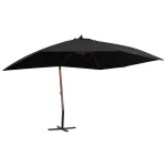 Umbrelă suspendată cu stâlp din lemn, negru, 400 x 300 cm GartenMobel Dekor