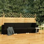 Set mobilier de grădină cu perne, 3 piese, negru, poliratan GartenMobel Dekor