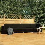 Set mobilier de grădină cu perne, 4 piese, negru, poliratan GartenMobel Dekor