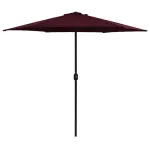 Umbrelă de soare cu stâlp aluminiu, roșu închis, 270 x 246 cm GartenMobel Dekor