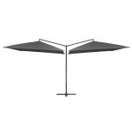 Umbrelă de soare cu stâlp din oțel, antracit, 250x250 cm GartenMobel Dekor