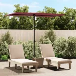 Umbrelă de soare de exterior, stâlp aluminiu, bordo, 2 x 1,5 cm  GartenMobel Dekor