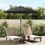 Umbrelă de soare de exterior, stâlp aluminiu, negru, 270 cm GartenMobel Dekor