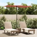 Umbrelă de soare exterior cu stâlp aluminiu cărămiziu 180x110cm  GartenMobel Dekor