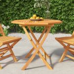 Masă de grădină pliabilă, 85 x 85 x 76 cm, lemn masiv de tec GartenMobel Dekor