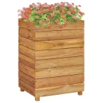 Strat înălțat, 50 x 40 x 72 cm, lemn de tec reciclat și oțel GartenMobel Dekor