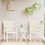 Perne cu spătar mic, 2 buc. crem 100x50x3 cm textil oxford GartenMobel Dekor