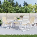 Perne scaun spătar înalt, 4 buc., bej, 120x50x3 cm, textil GartenMobel Dekor