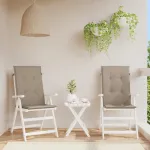 Perne scaun spătar înalt 2 buc., gri taupe, 120x50x3 cm, textil GartenMobel Dekor