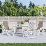 Perne scaun spătar înalt 4 buc., gri taupe, 120x50x3 cm, textil GartenMobel Dekor