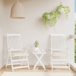 Perne scaune de grădină 2 buc. crem 50x50x3 cm țesătură Oxford GartenMobel Dekor