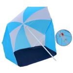 Umbrelă de plajă adăpost, albastru și alb, 180 cm, țesătură GartenMobel Dekor