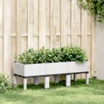 Jardinieră de grădină cu picioare, alb, 120x40x42 cm, PP GartenMobel Dekor