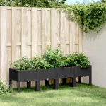 Jardinieră de grădină cu picioare, negru, 160x40x42 cm, PP GartenMobel Dekor