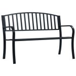 Bancă de grădină, negru, 125 cm, oțel GartenMobel Dekor