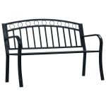 Bancă de grădină, negru, 125 cm, oțel GartenMobel Dekor
