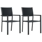 Scaune de grădină, 2 buc., negru, plastic, aspect ratan GartenMobel Dekor